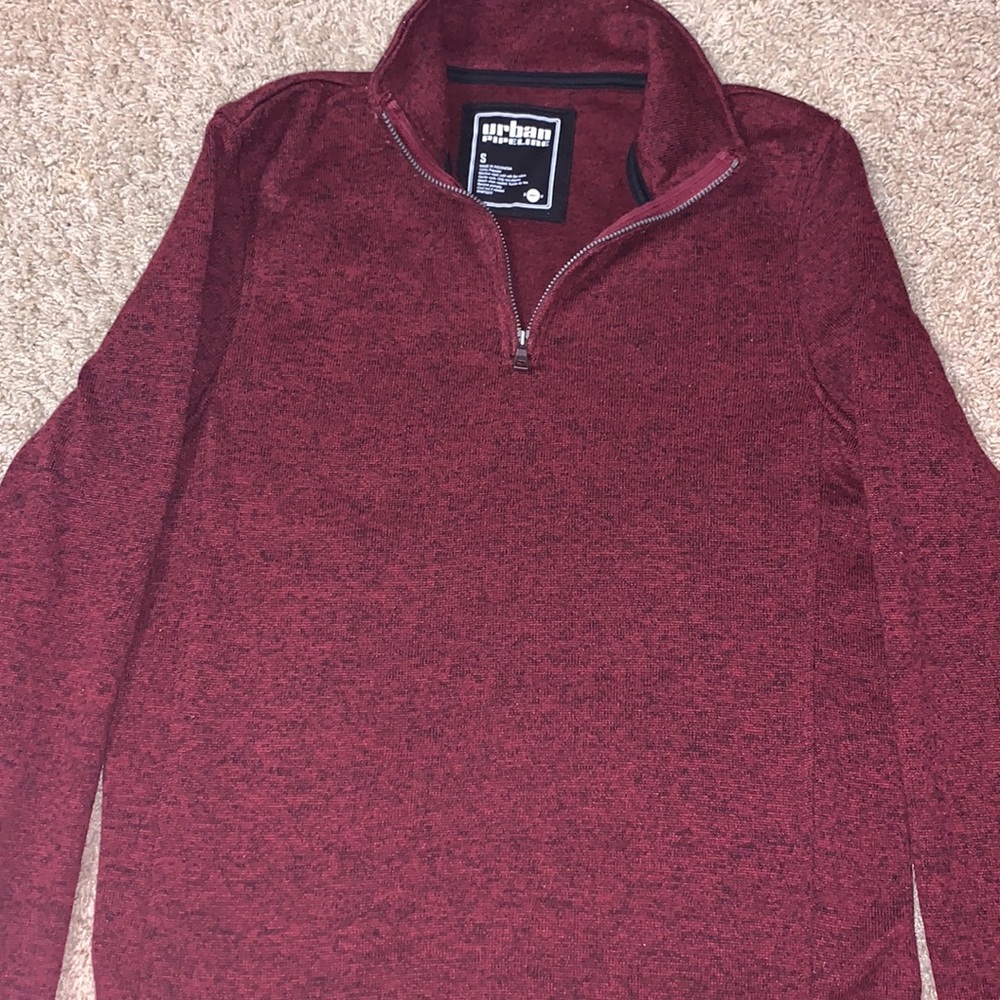 Men’s Urban Pipeline Maroon Fleece Half Zip Sweater Size Small - Picture 5 of 10